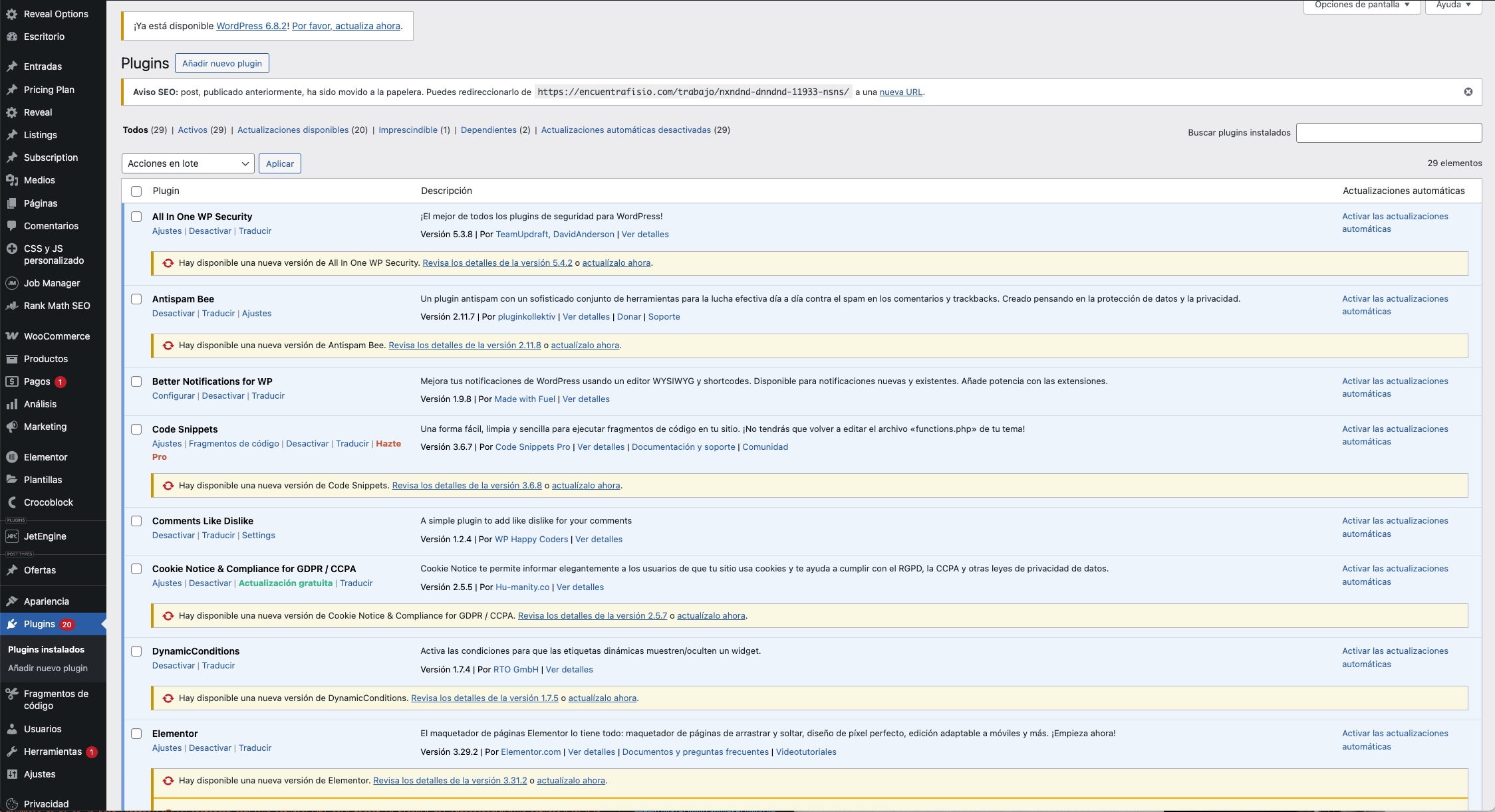 mantenimiento web wordpress